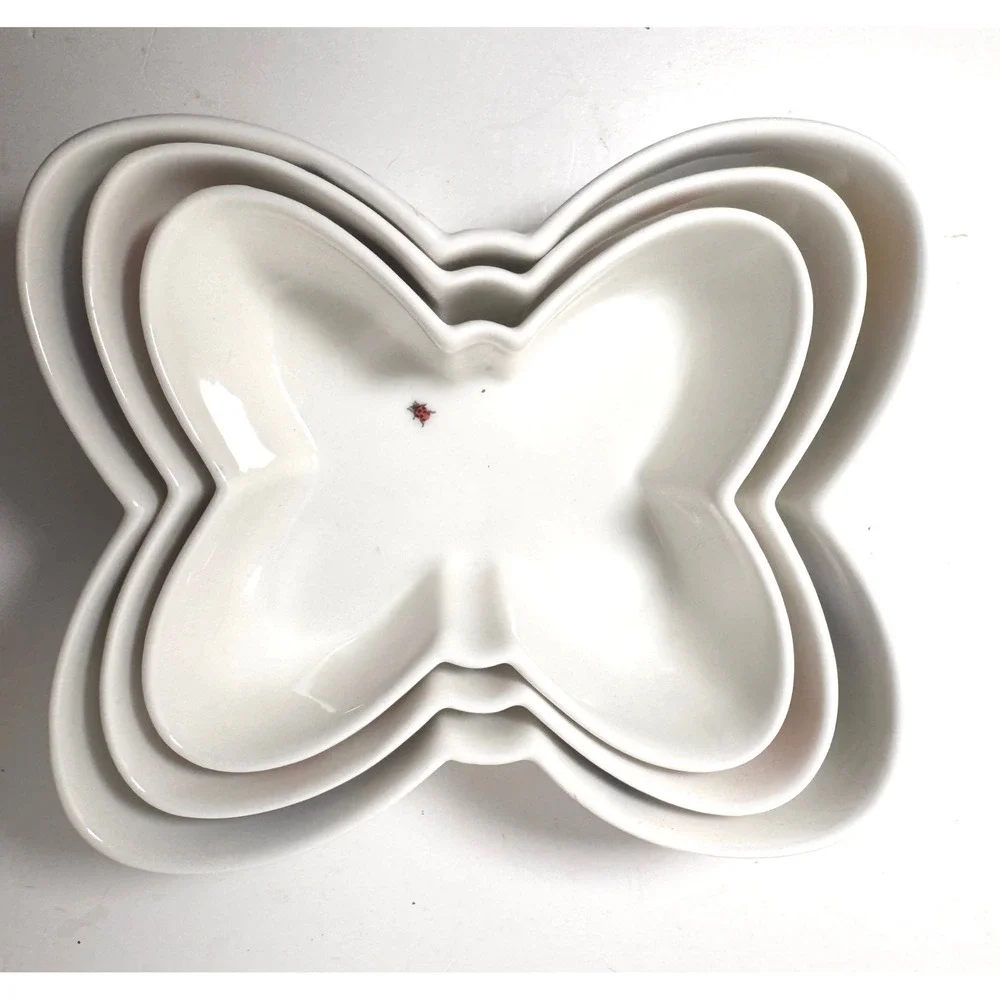Lenox Butterfly Meadow Nesting Bowls Set of 3 Porcelain Butterfly Shaped RETIRED